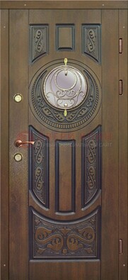 Одностворчатая входная дверь с виноритом и стеклом ДВТ-193 в Кирове