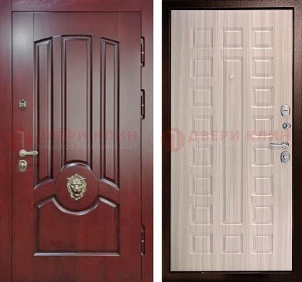Темно-красная входная дверь с виноритом ДВТ-234 в Кирове