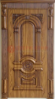 Коричневая металлическая дверь с виноритом ДВТ-61 в Балашихе