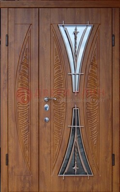 Входная классическая дверь с терморазрывом и коричневым МДФ ДВТ-76 в Кирове