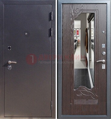 Черная входная дверь с зеркалом МДФ внутри ДЗ-29 в Кирове