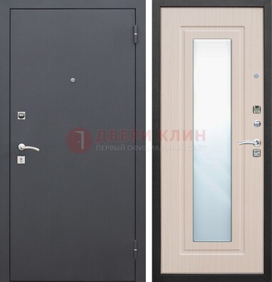 Черная входная дверь с зеркалом МДФ внутри ДЗ-31 в Кирове