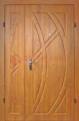 Полуторная металлическая дверь с МДФ золотой дуб ПЛ-17 в Кирове