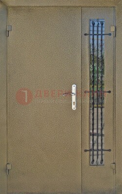Тамбурная дверь Порошок со стеклом и ковкой ПЛ-20 в Кирове