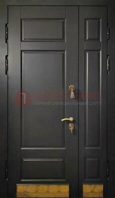 Черная полуторная железная дверь для частного дома ПЛ-2 в Кирове